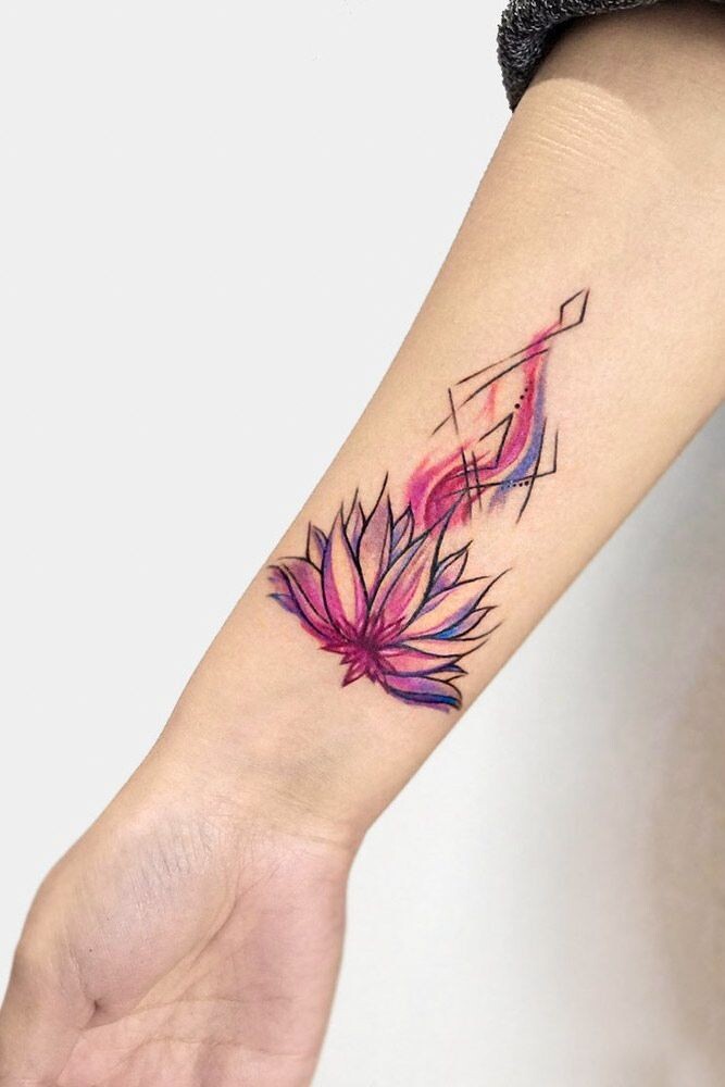 wrist lotus flower tattoo