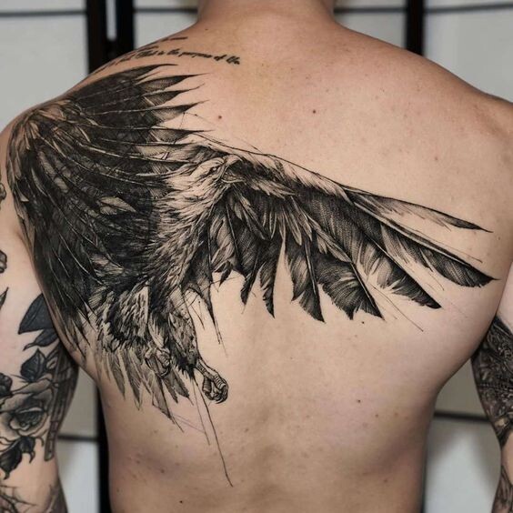 eagle back tattoo