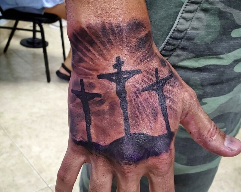 three cross tattoo 